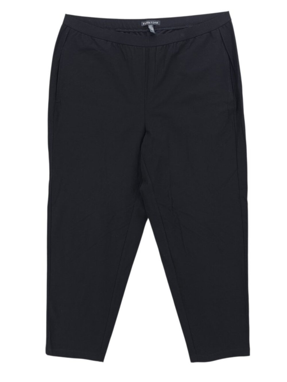 EILEEN FISHER Pull On Pants Black Viscose Nylon Elastane Stretch Size MEDIUM